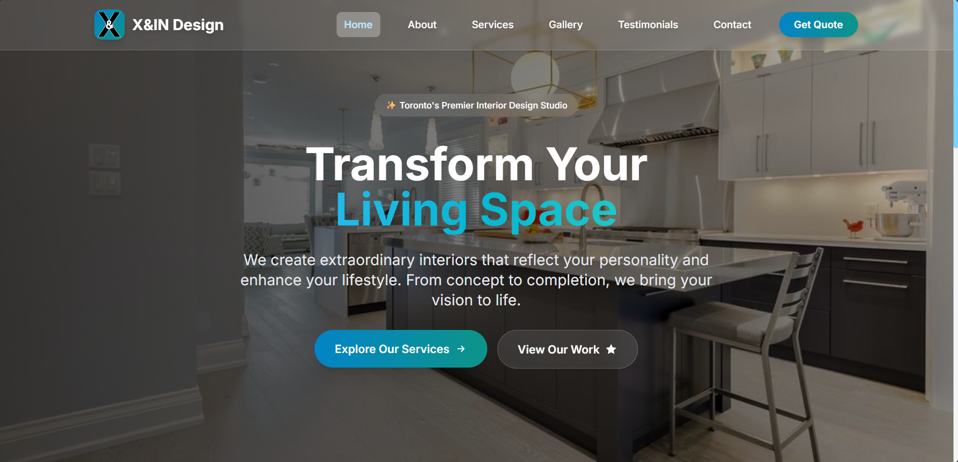 X and In Interior Design Website